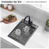Image 3 : NEW LUCKYHORSE BLACK KITCHEN BAR SINK 15 X 20 X 10