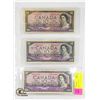 Image 1 : SHEET OF THREE 1954 $10 CANADIAN BILLS
