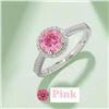 Image 1 : 1 CT GRA CERTIFIED PINK MOISSANITE 925 ST. SILVER