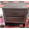 Image 1 : 2-DRAWER SIDE TABLE, CHARCOAL BARN BOARD