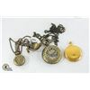 Image 1 : THREE POCKET WATCHES AND A ROUND GLASS