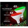 Image 1 : NEW 4 RED & 4 GREEN FLOOD LIGHT BULBS