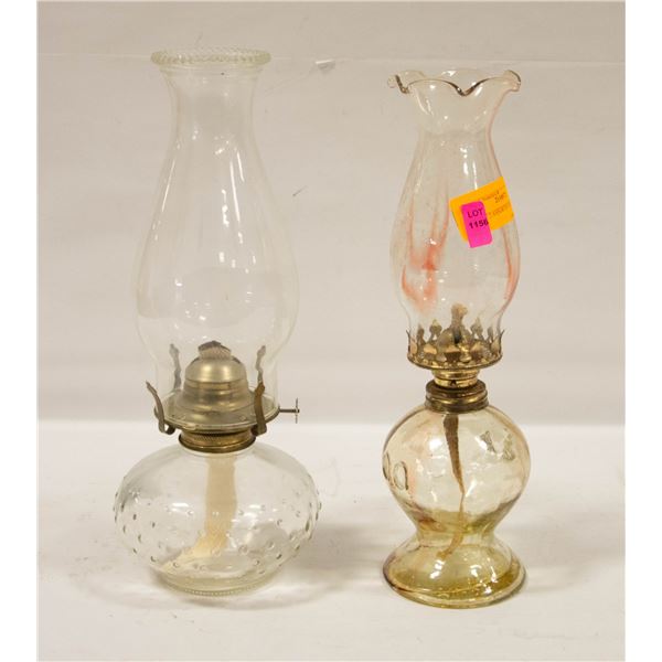 PAIR OF VARIOUS OIL LAMPS