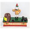 Image 1 : CAST IRON TRICK DOG COIN BANK W/A FEW OLD COINS