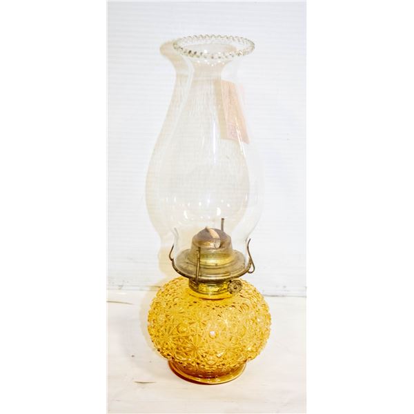 VINTAGE CUT GLASS OIL LAMP