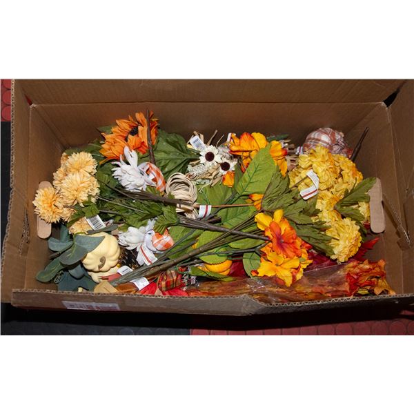 BOX OF FAUX FLOWERS