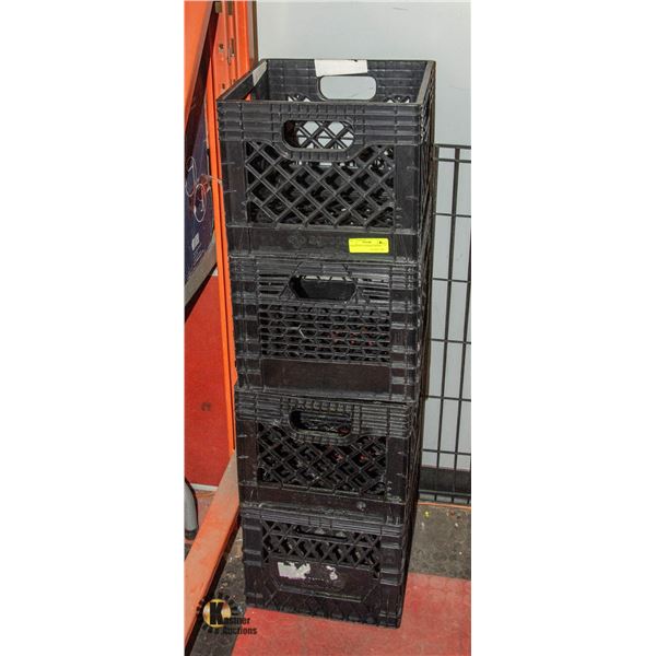 LOT OF 4 STORAGE CRATES