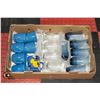 Image 1 : FLAT WITH 6 BLUE BEVERAGE GLASSES SET,