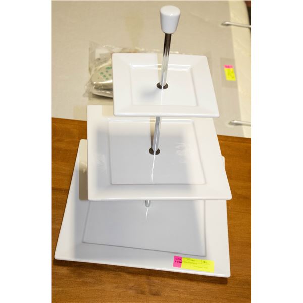 3 TIER DESSERT STAND H-16"