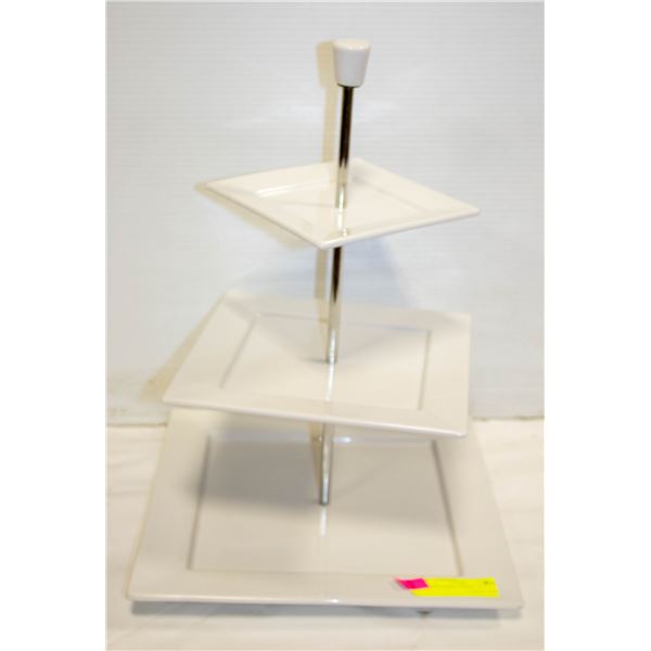 3 TIER DESSERT STAND H-16"