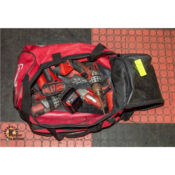 BAG OF MILWAUKEE TOOLS INCLUDES IMPACT DRIVER,