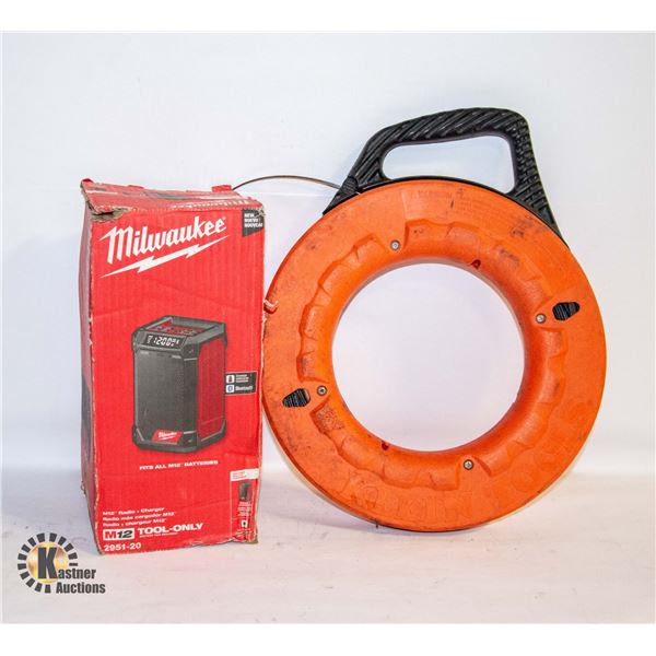 MILWAUKEE M12 RADIO/CHARGER + KLEINTOOLS FISH TAPE