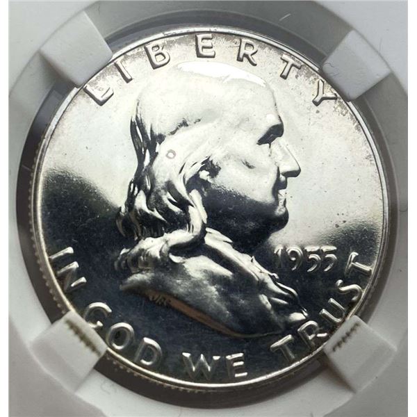 1955 Franklin Silver Half Dollar PR65 Cameo