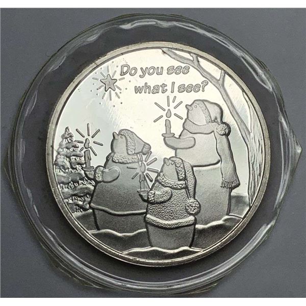 2007 Do You See What I see "Best Wishes For Peace & Joy This Holiday Season" 1 ozt .999 Silver