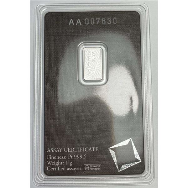Valcambi Suisse 1g .9995 Platinum Bar