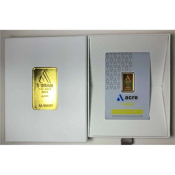 Acre 5 Gram .9999 Gold Bar