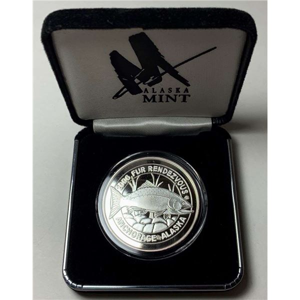 2006 Alaska Mint Fur Rendezvous The Seal Of The State Of Alaska 1 ozt .999 Silver