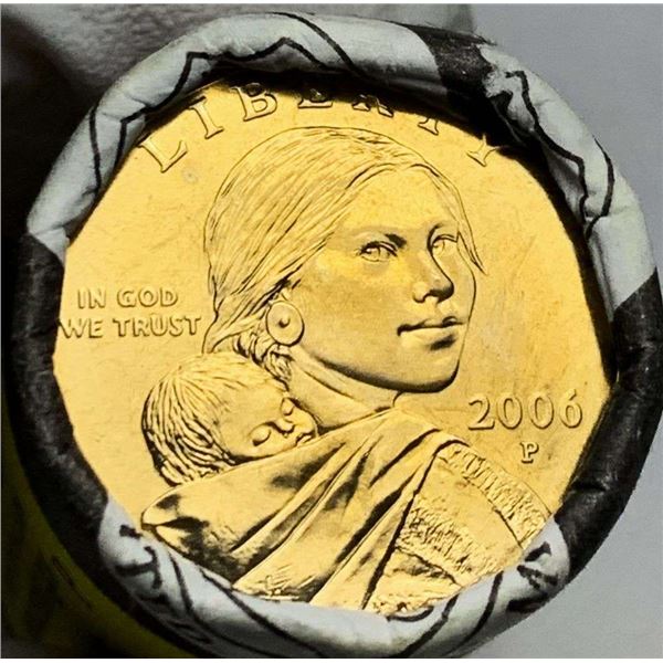 Roll (25-coins) 2006-P Sacagawea Golden Dollar $25