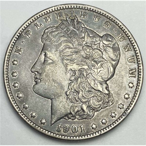 1901 Morgan Silver Dollar AU58