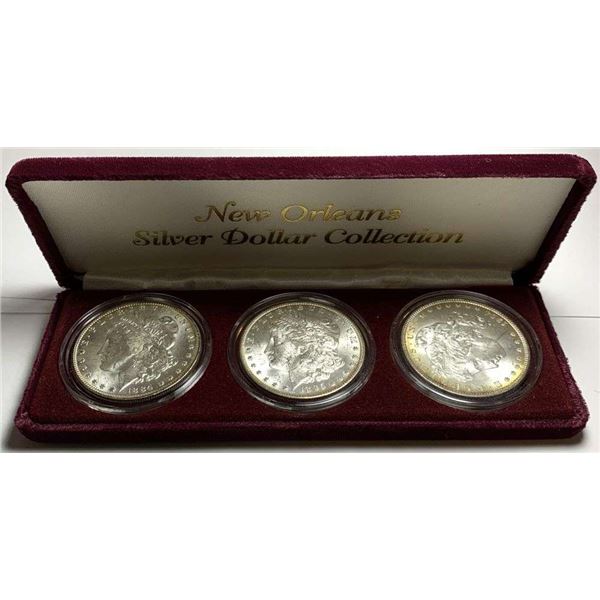 1884-1904 New Orleans Morgan Silver Dollar Set Mint Condition (3-coins)