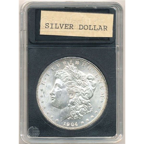 Early Vintage 1904-O Coin World Morgan Silver Dollar MS64+