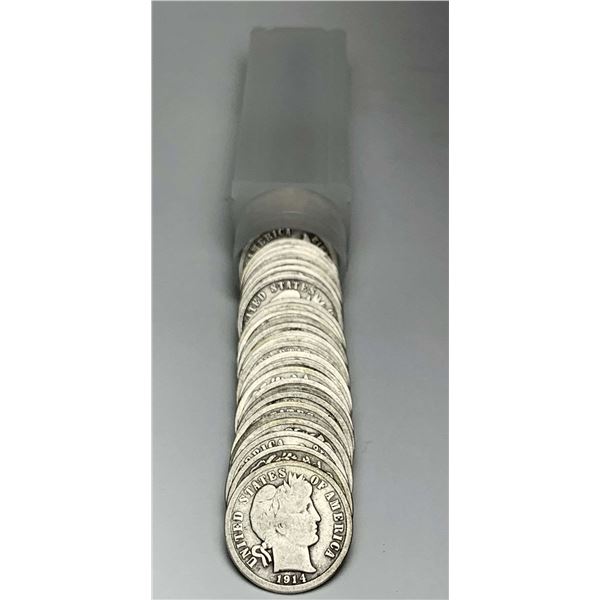 Roll (50-coins)Mixed Year Full Date Barber Silver Dimes