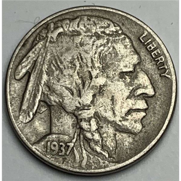 1937-D Three Legged Buffalo Nickel VF Details