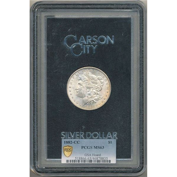 1882-CC Morgan Silver Dollar GSA PCGS MS63