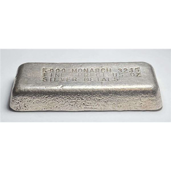 Extremely Rare, Low Mintage Original Monarch 32.15 ozt .999 Silver Bar