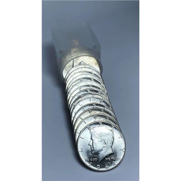 Roll (20-coins) 1964 JFK 90% Silver Half Dollar Mint Condition