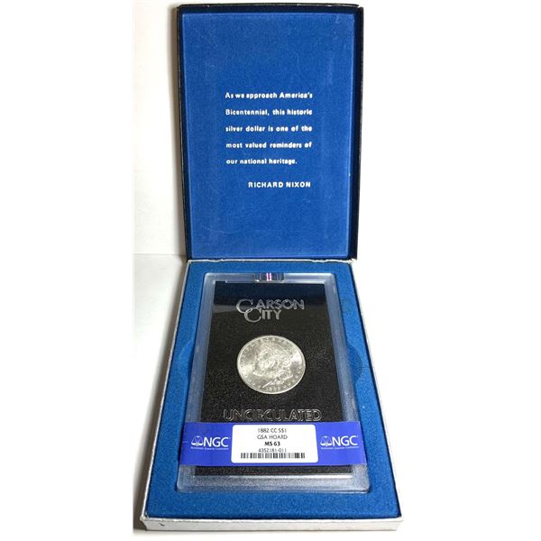 1882-CC Morgan Silver Dollar NGC GSA MS63