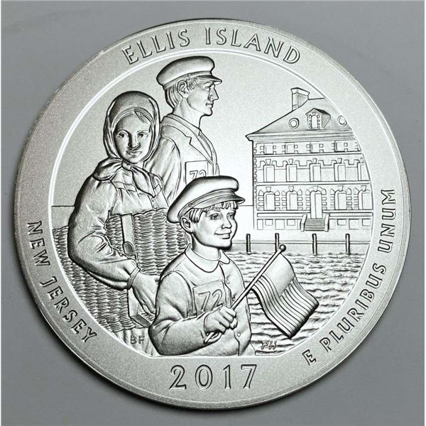 2017-P ATB New Jersey "Ellis Island" 5 ozt .999 Silver
