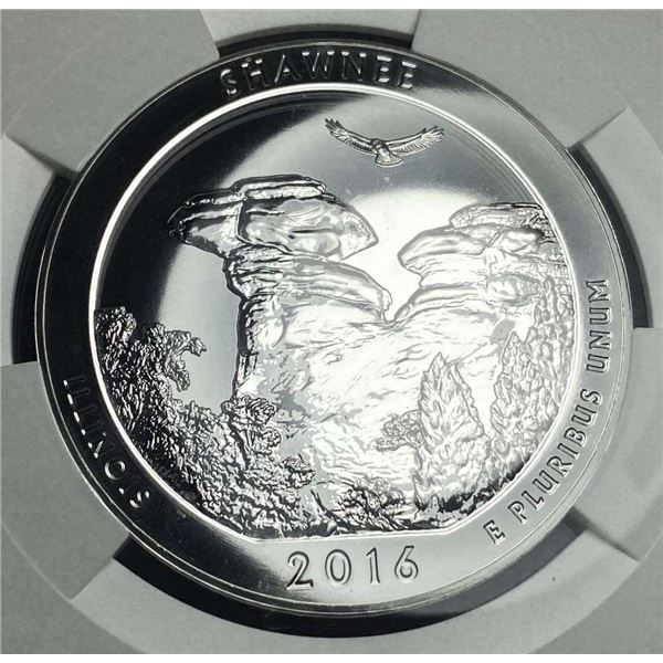 2016 ATB Illinois "Shawnee" 5 ozt .999 Silver NGC MS69 DPL