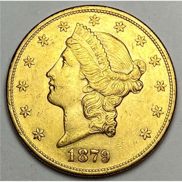 Rare! 1879-S Gold $20 Liberty Head AU58