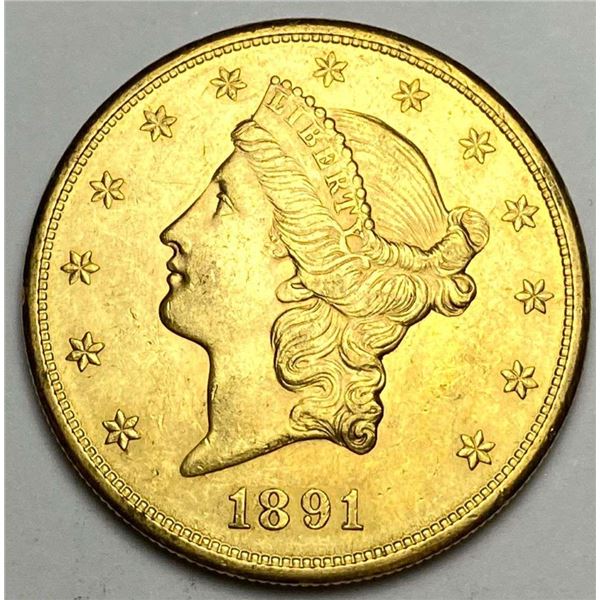 1891-S Gold $20 Liberty Head MS62