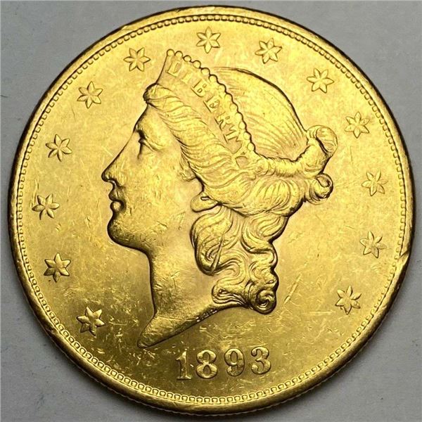 1893-S Gold $20 Liberty Head MS62