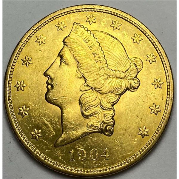 1904 Gold $20 Liberty Head MS62