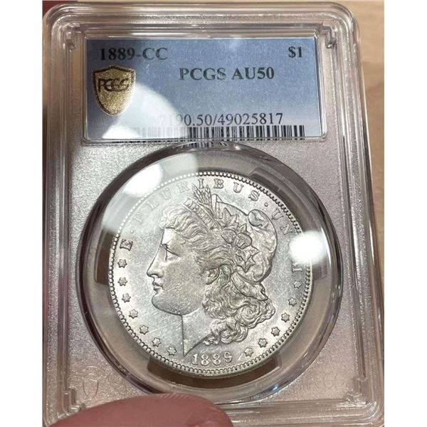 1889-CC Morgan Silver Dollar PCGS AU50