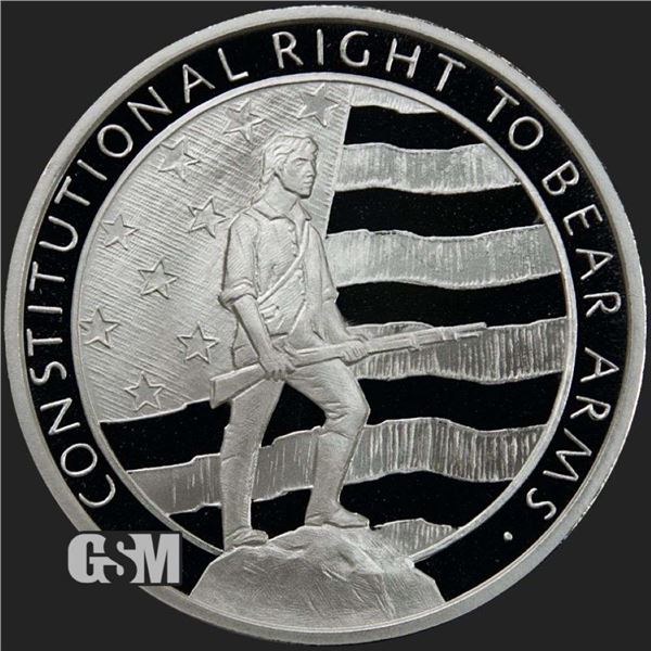 (100-coins) Golden State Mint Second Amendment Proof 1 ozt .999 Silver