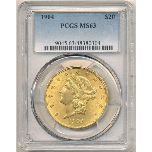 Last Minute! 1904 Gold $20 Liberty Head PCGS MS63