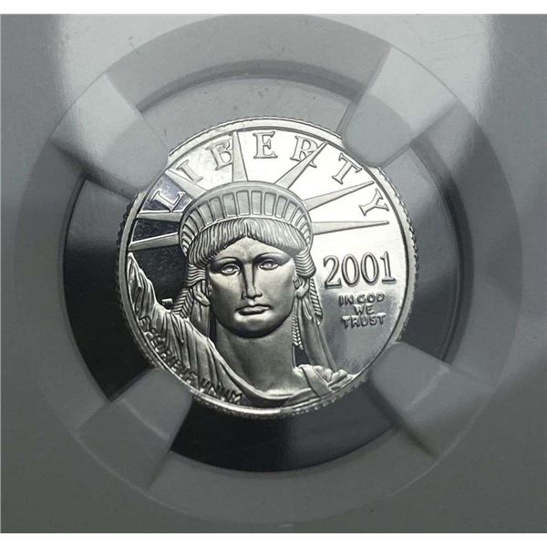 Last Minute! Rare 2001-W American $10 Eagle .9995 Platinum 1/10 ozt NGC PF70 Ultra Cameo