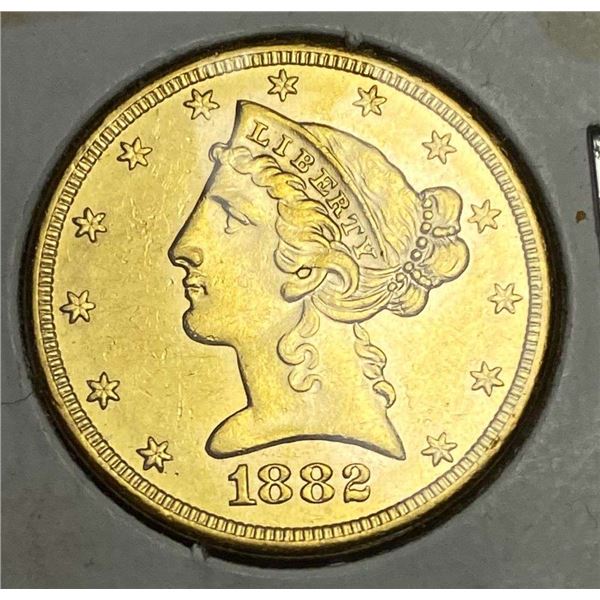Last Minute! 1882-S Gold $5 Liberty Head MS64