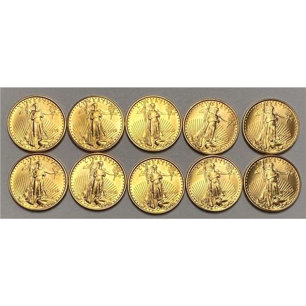Last Minute! (10) 1999 American Gold $5 Eagle 1/10th ozt