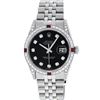 Image 2 : Rolex Mens Stainless Steel Ruby and Diamond Datejust Wristwatch