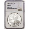 Image 1 : 2007 $1 American Silver Eagle Coin NGC MS70