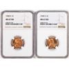 Lot of 1948-S & 1949-S Lincoln Wheat Cent Coins NGC MS67RD