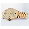 Image 5 : Rolex Men's 18K Yellow Gold Champagne Emerald & Diamond Day Date President Wristwatch