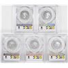 Image 2 : Lot of (5) 2016-Mo Mexico Proof 1/4 oz Silver Libertad Coins PCGS PR69DCAM