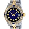 Image 2 : Rolex Ladies Two Tone Blue Vignette Diamond Quickset Datejust Wristwatch