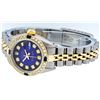 Image 8 : Rolex Ladies Two Tone Blue Vignette Diamond Quickset Datejust Wristwatch